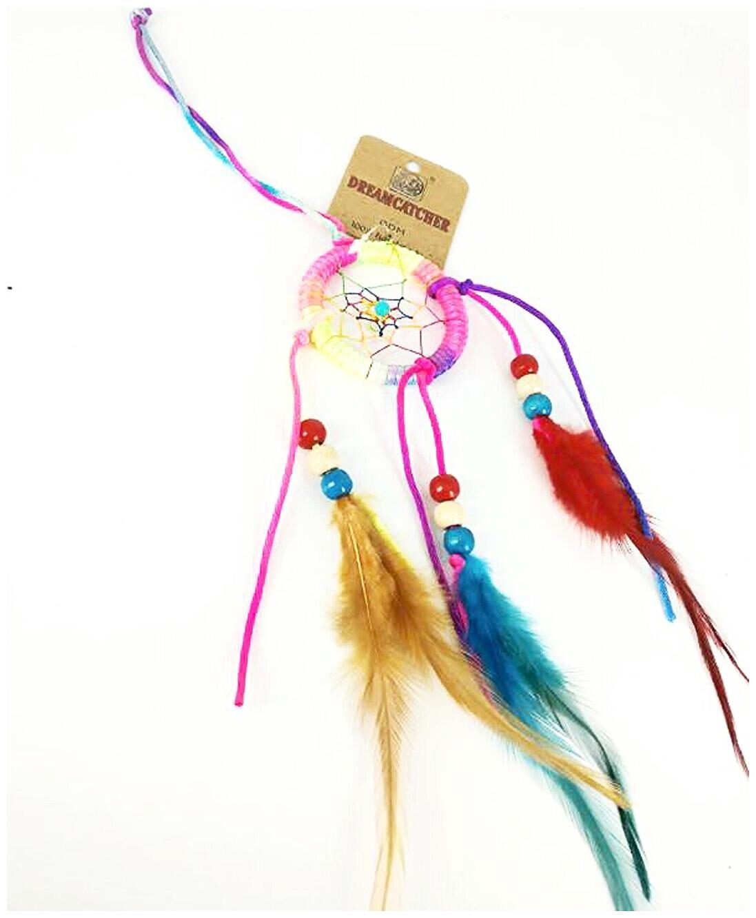 

Happiness Overloaded Lite PINK Dream Catcher Wall Hanging - Attract Positive Dreams Positive Thinking