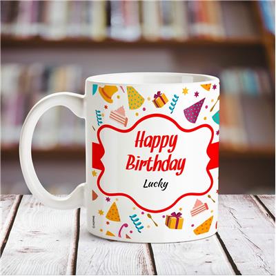 

Happy Birthday Lucky personalized name coffee mug