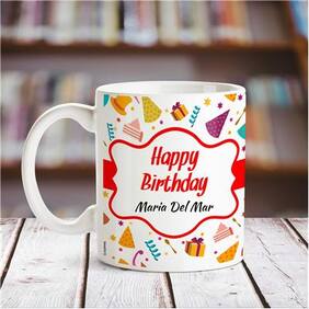 Happy Birthday Maria Del Mar personalized name coffee mug