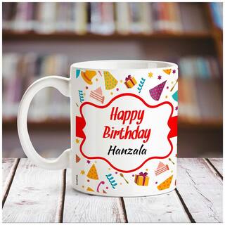 Happy Birthday Hanzala personalized name coffee mug