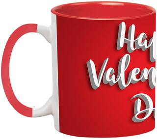 Happy Valentine's Day Gifts for Wife;Girlfriend;Fiance;Spouse;Boyfriend;Husband Him/Her Red Coffee Mug By Ashvah-Mug-2466-Red