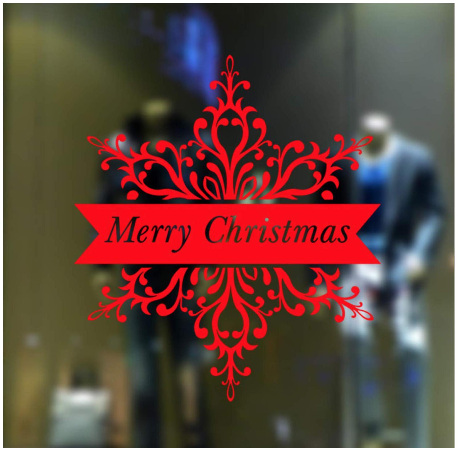 

Happy2Buy Merry Christmas Window Clings Removable Art Decal Snowman And Wall Stickers