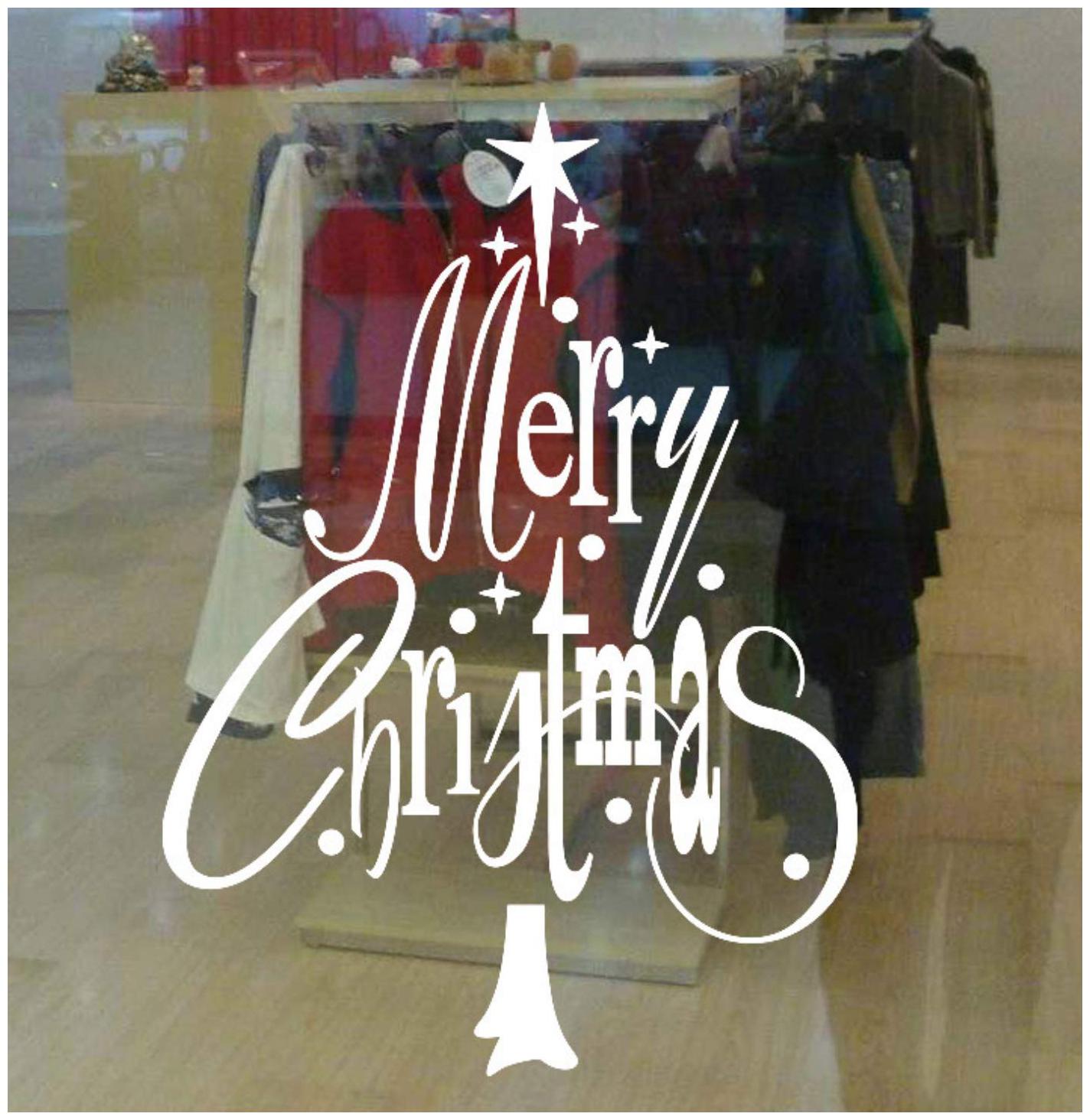 

Happy2Buy Merry Christmas Window Clings Removable Art Decal Snowman And Wall Stickers