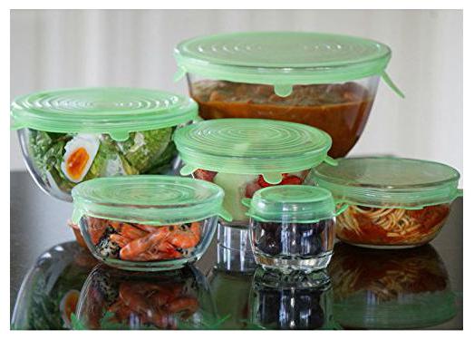 

Happy2Buy Silicone Freezable Microwavable Stretchable Food Fresh Saver Covers for Bowls Cups Pots Stretch Lids 6-Pack of Various Sizes (Green)