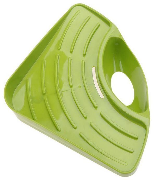 

Happy2Buy Triangular Sink Corner Storage Rack Suction Cup Holder Kitchen Organizer Shelf Accessories Organizer for Dish Cloth Sponge Soap Cleaning Brush etc (Pack of 1 Green)