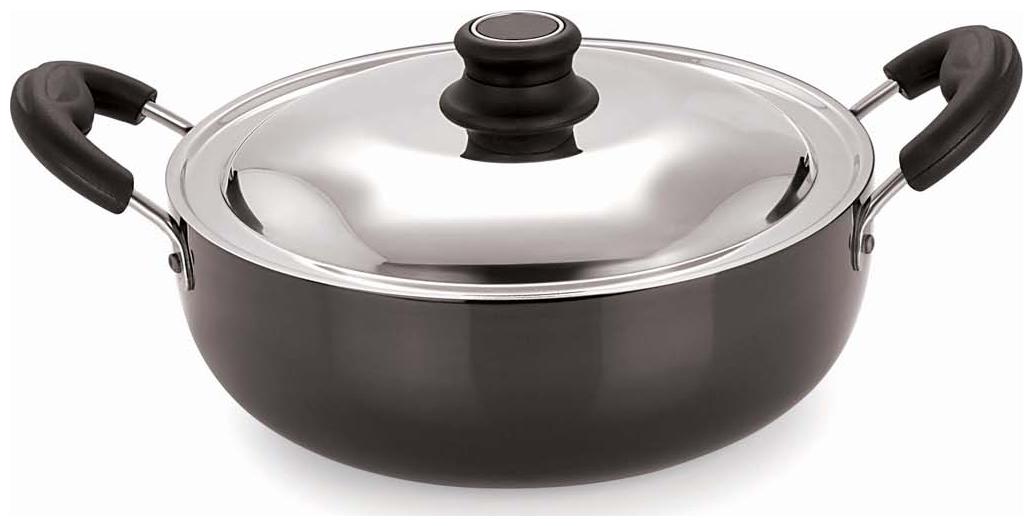 

Pristine Hard Anodised Kadhai with Lid 26cm 4Ls