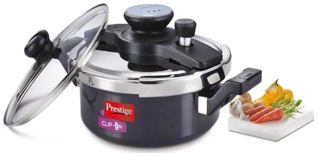 

Prestige Clip-on Mini Hard Anodised Aluminium Pressure Cooker 2 litres Black