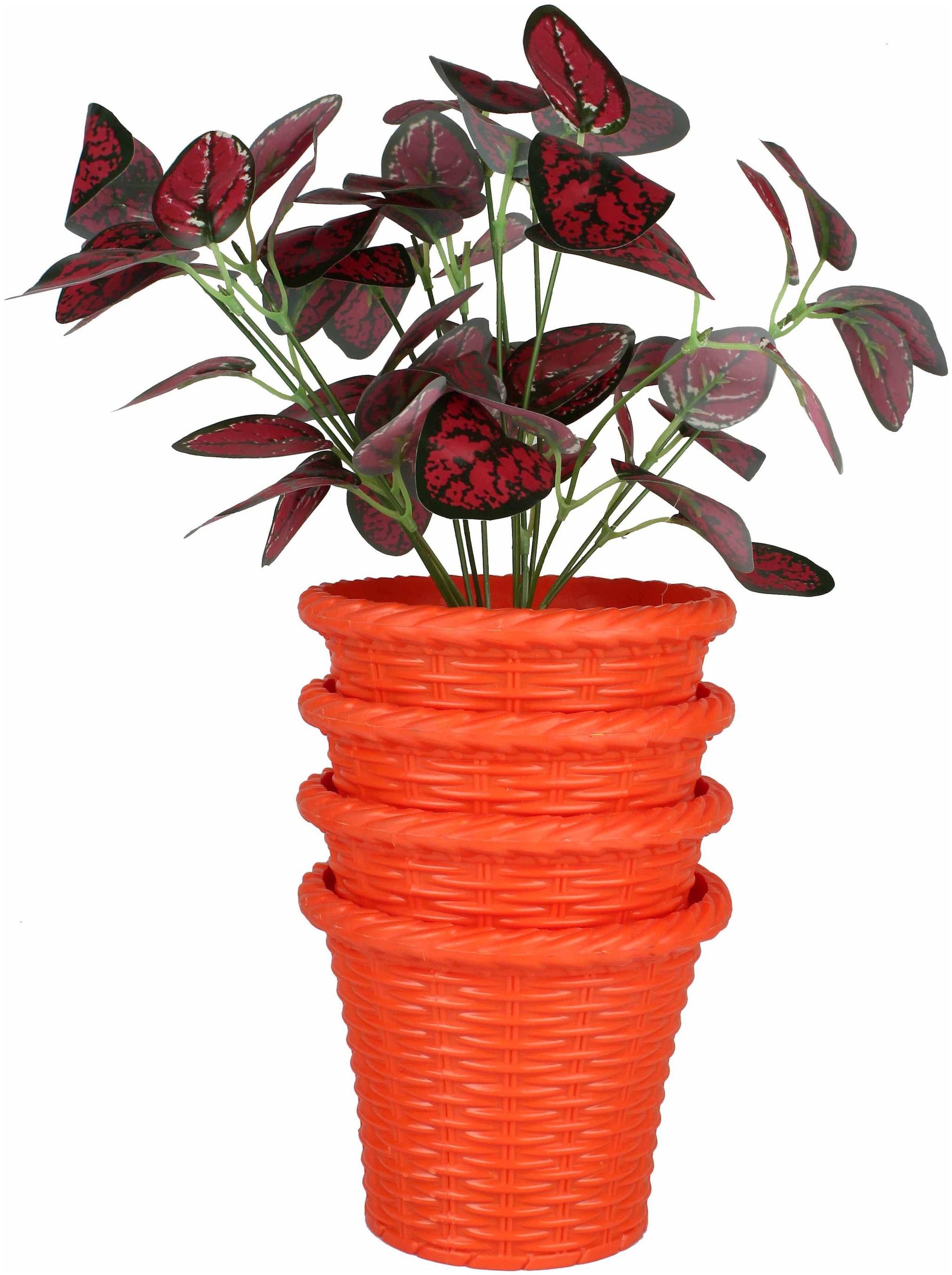 

hardik Gamla Planter 4 inch stylised cut mouth colourful 6 (set of 4 ) Multicolor planter (colour may vary) for Home Garden Balcony Garden