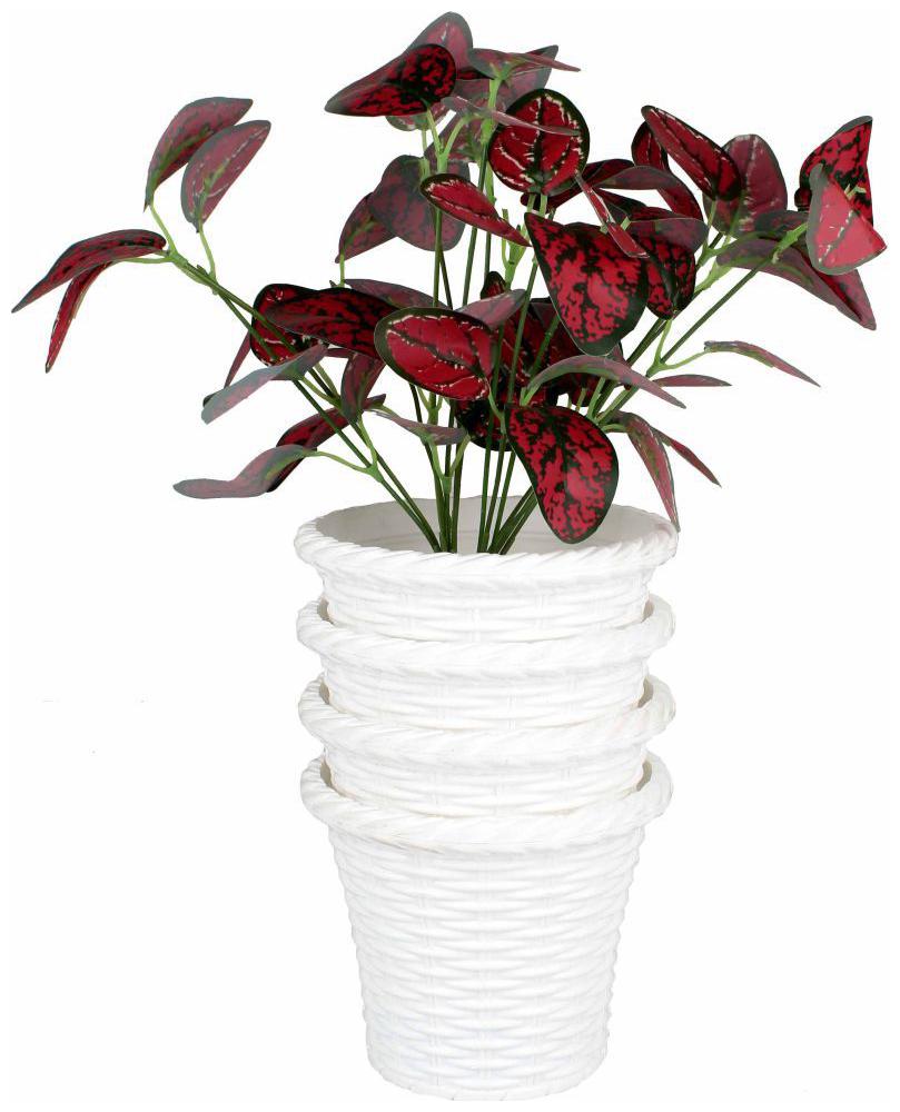 

hardik Gamla Planter 4 inch stylised cut mouth colourful 6 (set of 4 ) Multicolor planter (colour may vary) for Home Garden Balcony Garden