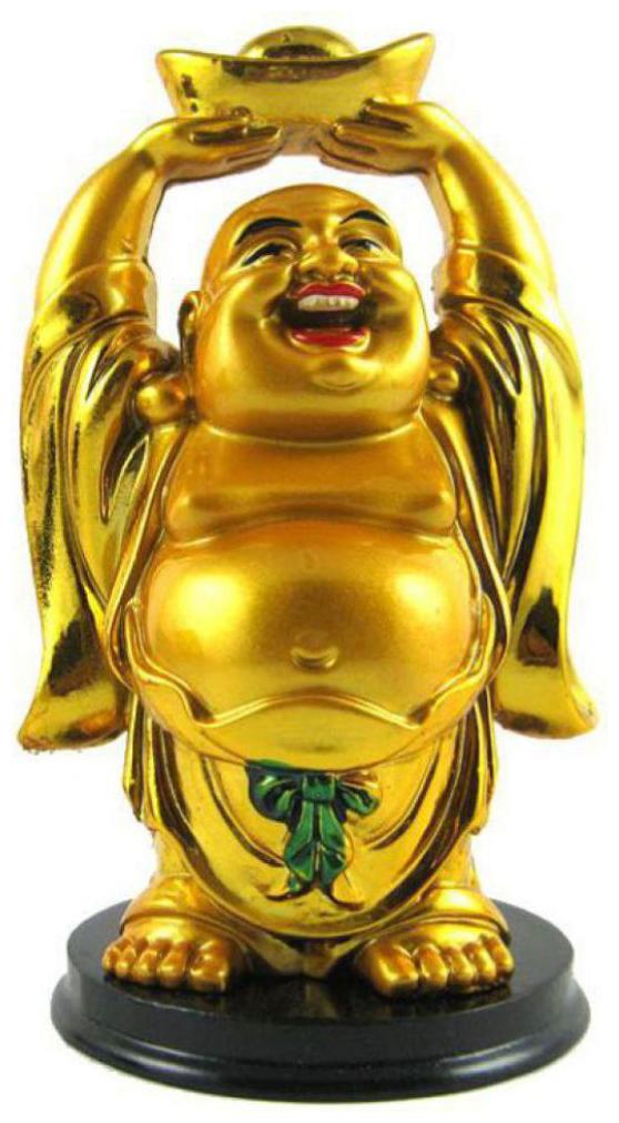 

Hardik Home Creation Showpieces Golden Laughing Buddha