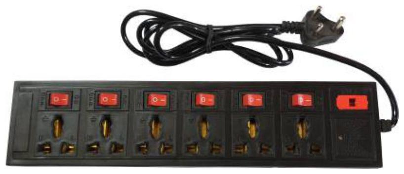 

Harkit 6 6 Black Three Pin Black Extension Board ( 2 m 6 Socket 6 Switches)