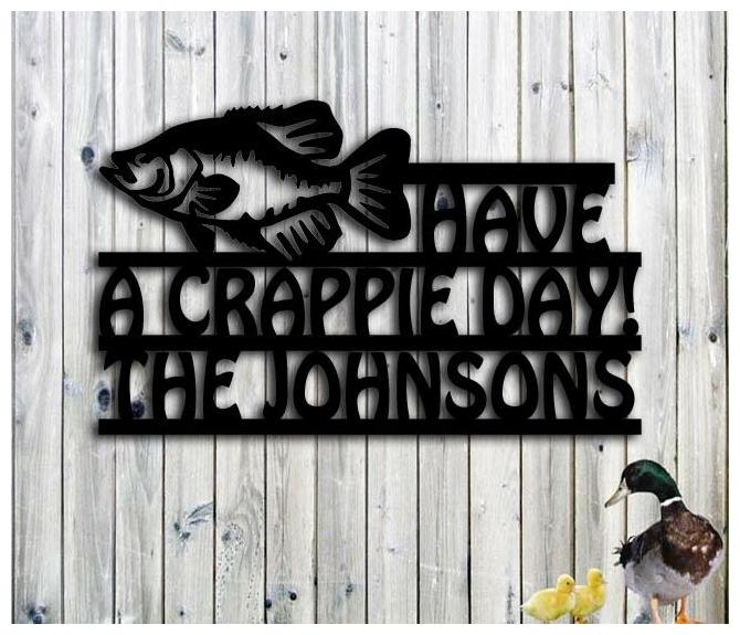 

Have A Crappie Day Custom Name Sign Fish Steel Wall Art 23 x 14 Great Gift