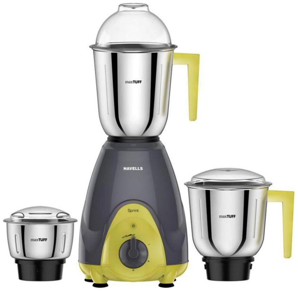 Havells Sprint 600W 3 Jars Mixer Grinder (Grey)