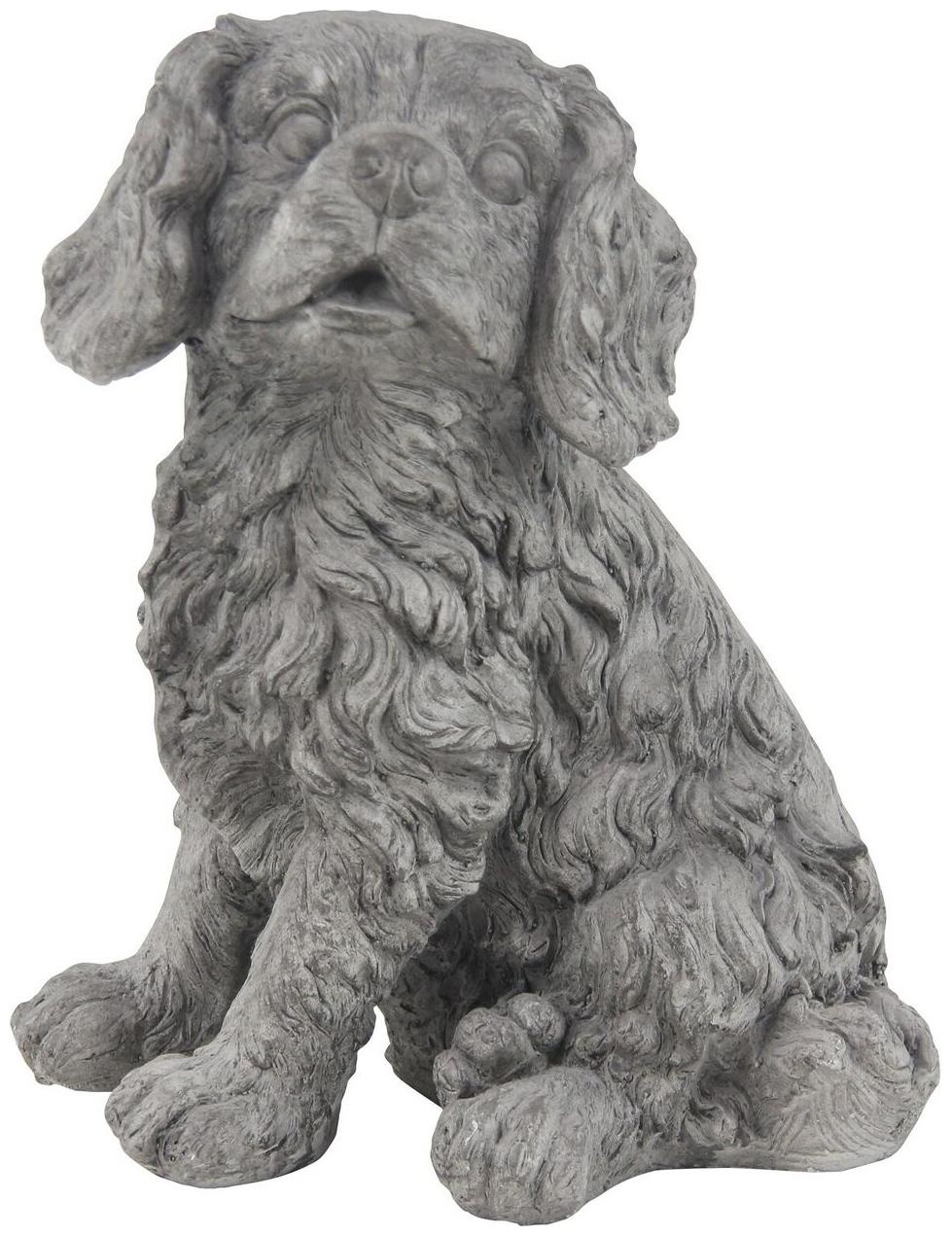 

Havenside Home Rye Traditional Sitting Dog Polystone Grey