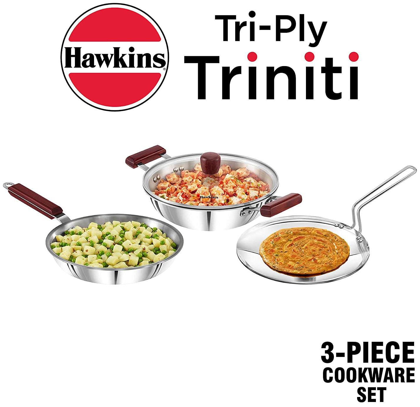 

Hawkins 3-pcs Tri-Ply Stainless Steel Cookware Set (SSET1)