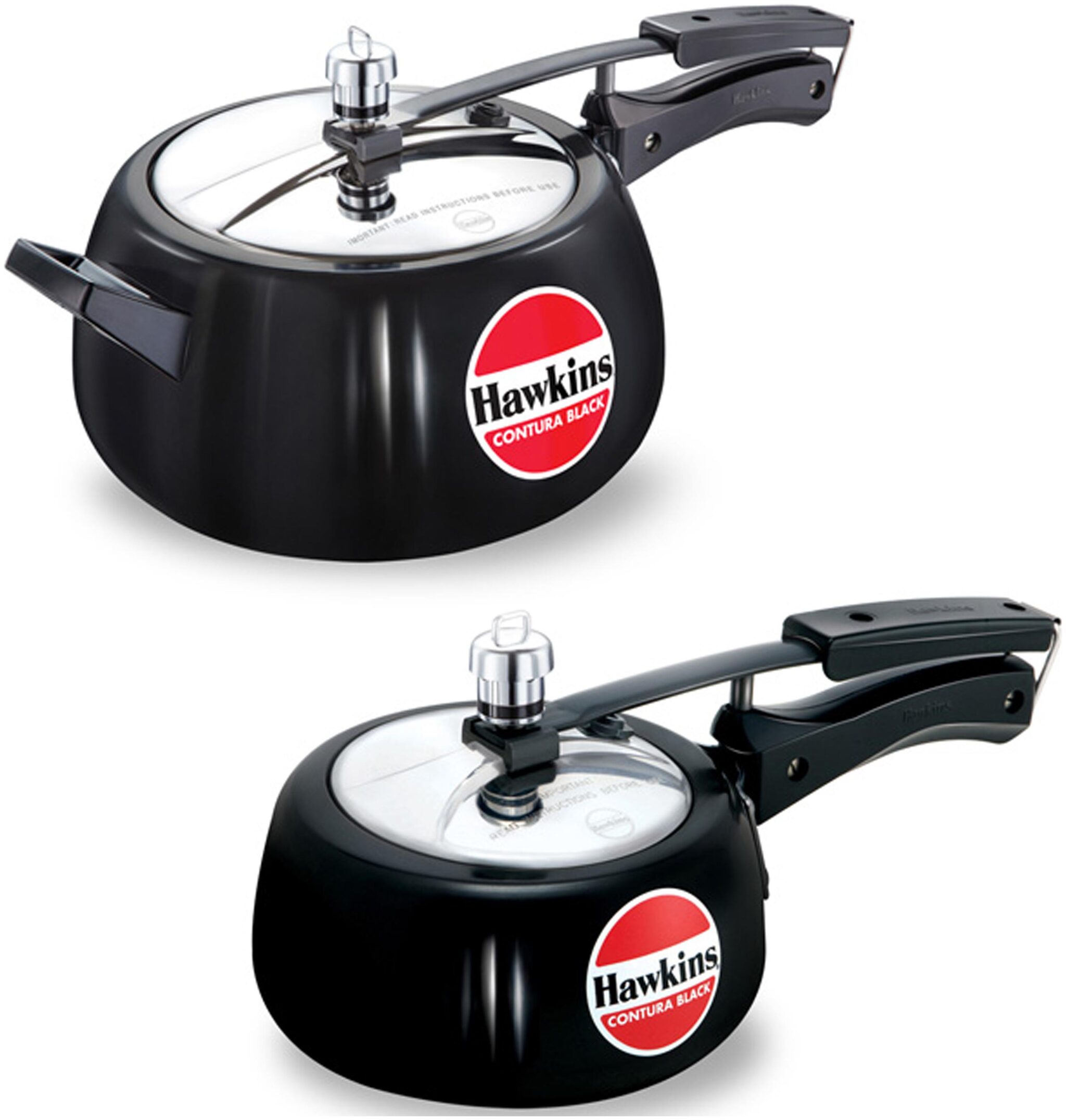 

Hawkins Contura Black 1 5 L And 5 L Pressure Cooker Combo