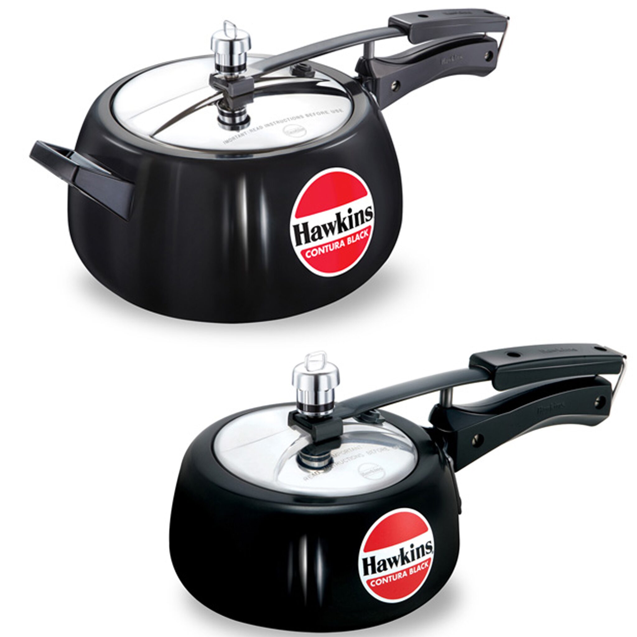 

Hawkins Contura Black 1 5 L And 5 L Pressure Cooker Combo