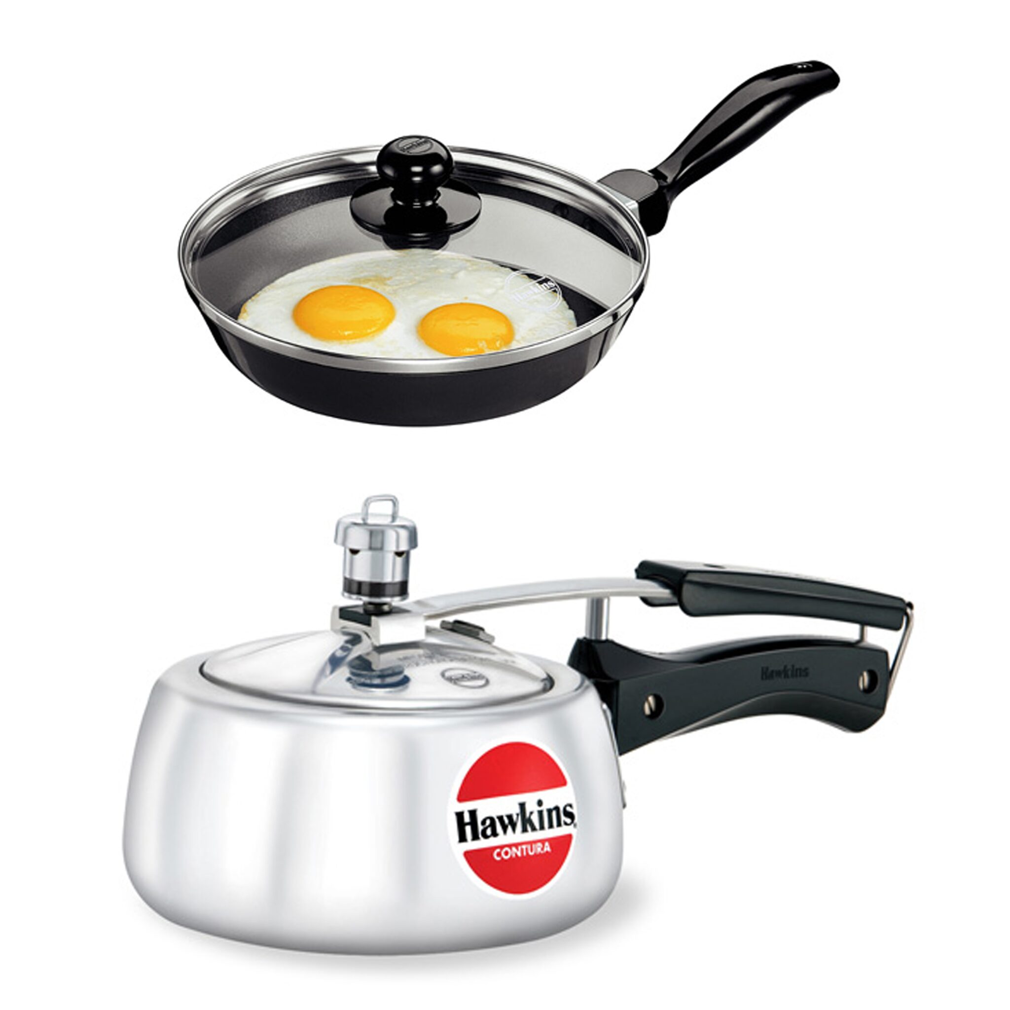 

Hawkins Contura 1 5 L Pressure Cooker And Futura Nonstick Frying Pan 22 Cm