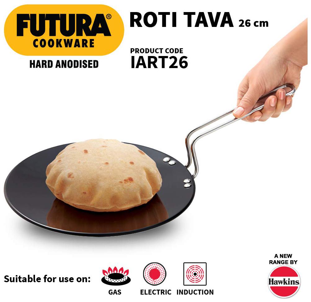 

Hawkins Futura Hard Anodised Induction Roti Tawa 26 cm 4 88mm