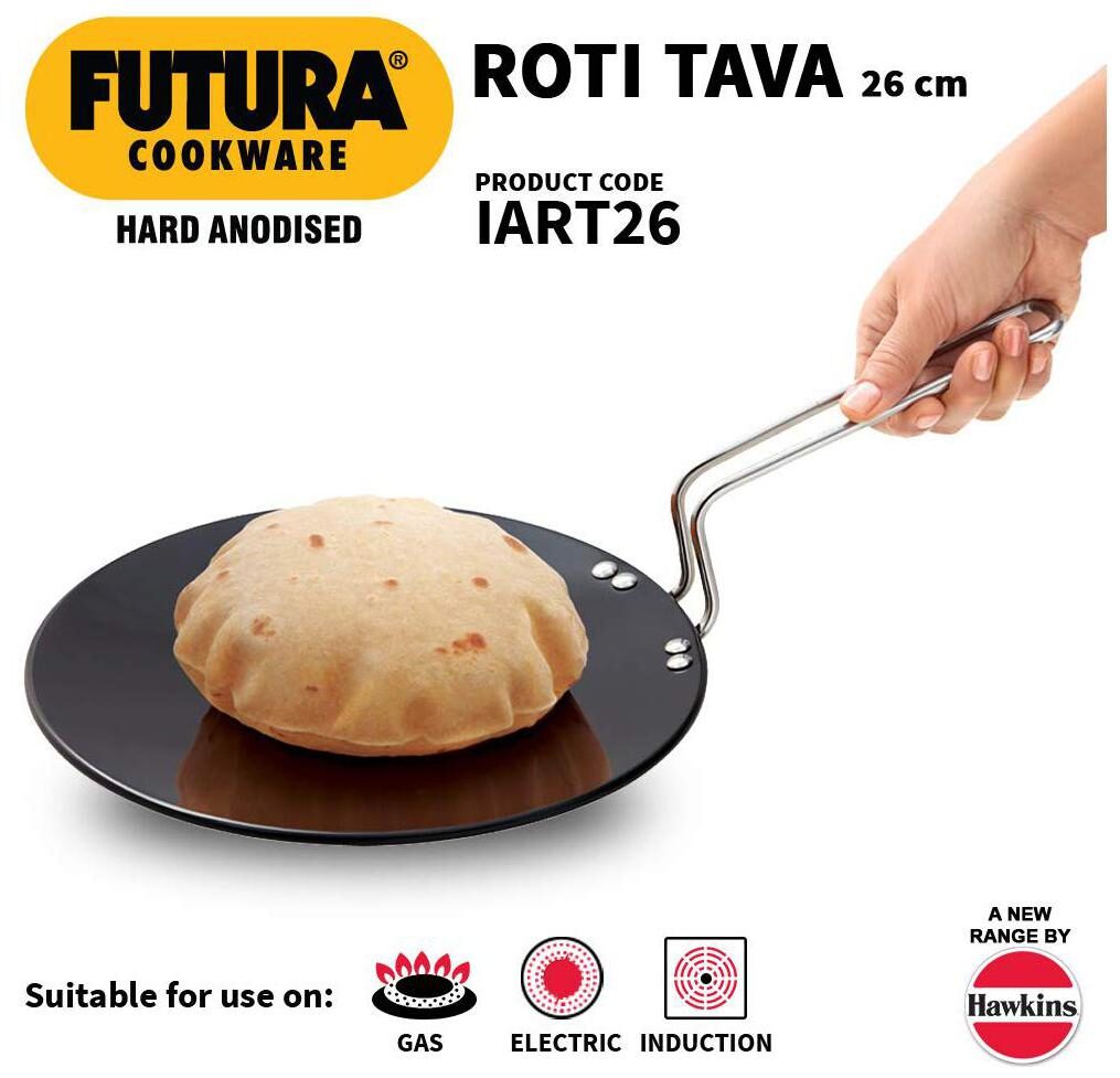 

Hawkins Futura Hard Anodised Induction Roti Tawa 26 cm 4 88mm
