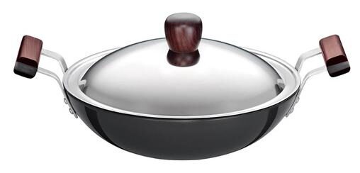 

Hawkins Futura Hard Anodised Deep Kadhai 2 75 L 26 cm 4 06 mm with SS Lid