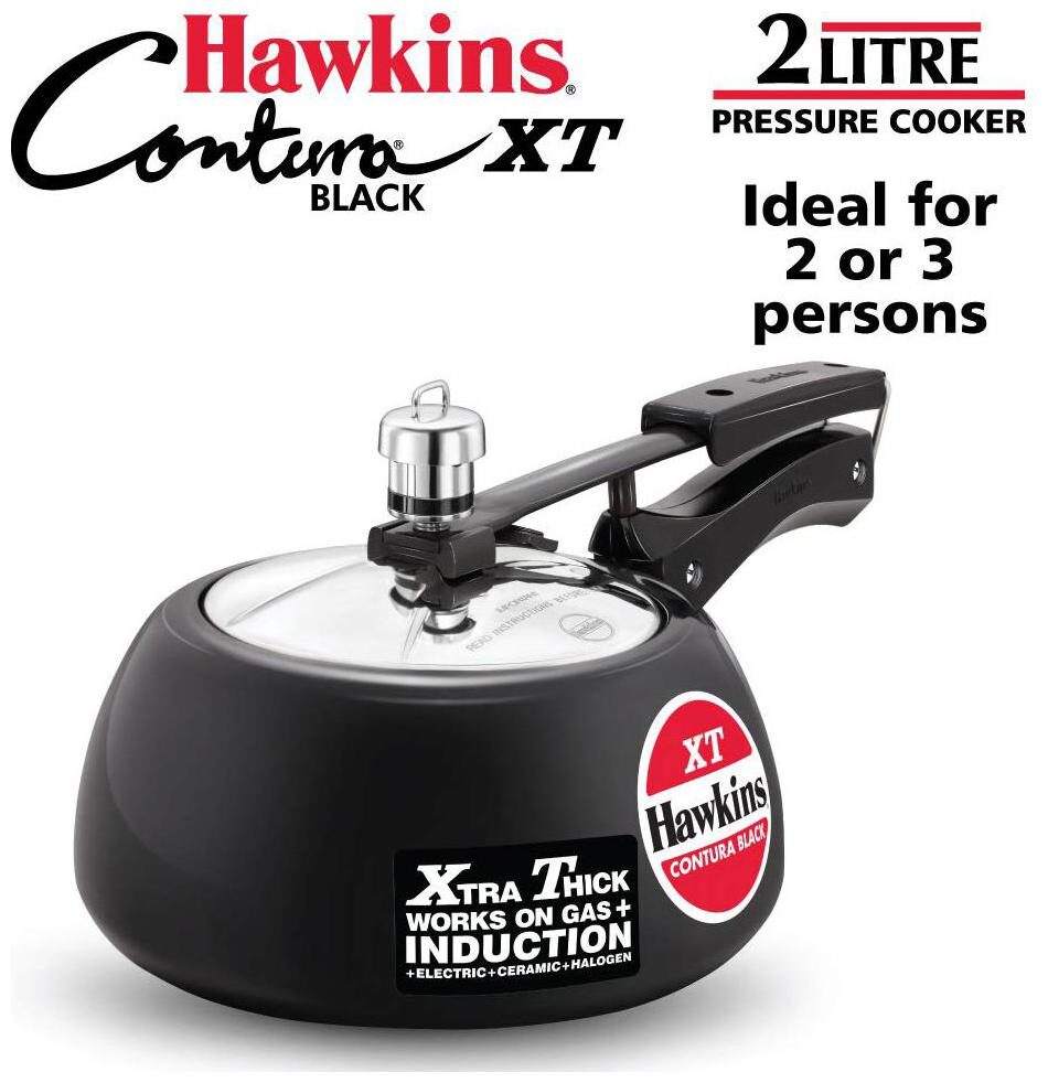 

Hawkins Pressure Cooker Contura Hard Anodized Extra Thick Base for Induction 2L (Black)
