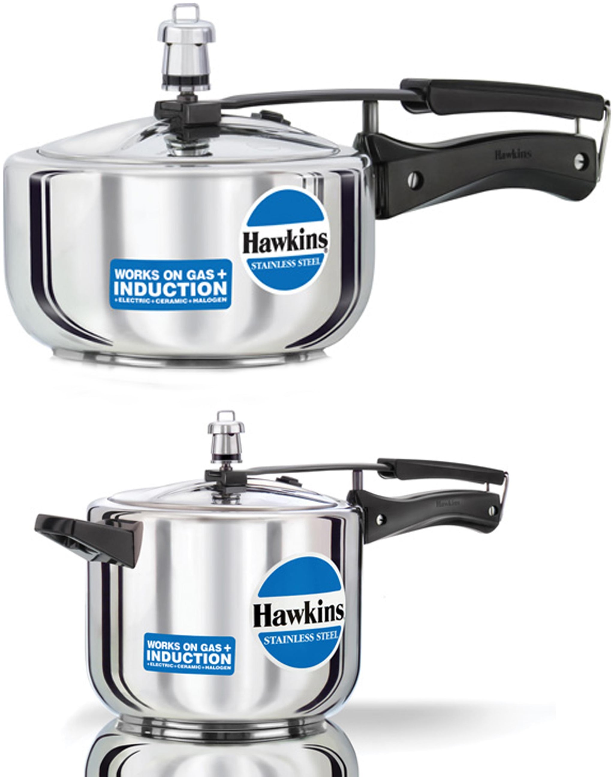 

Hawkins Stainless Steel 2 L And 5 L Pressure Cooker Combo - Induction Compatible