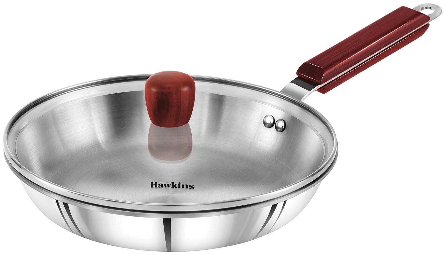 

Hawkins 26 cm Stainless steel Induction Friendly Fry pan With lid - Set of 2