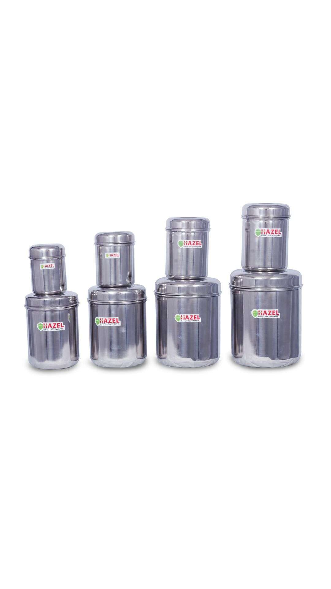 

Hazel 2500 ml Silver Stainless steel Container Set - Set of 8