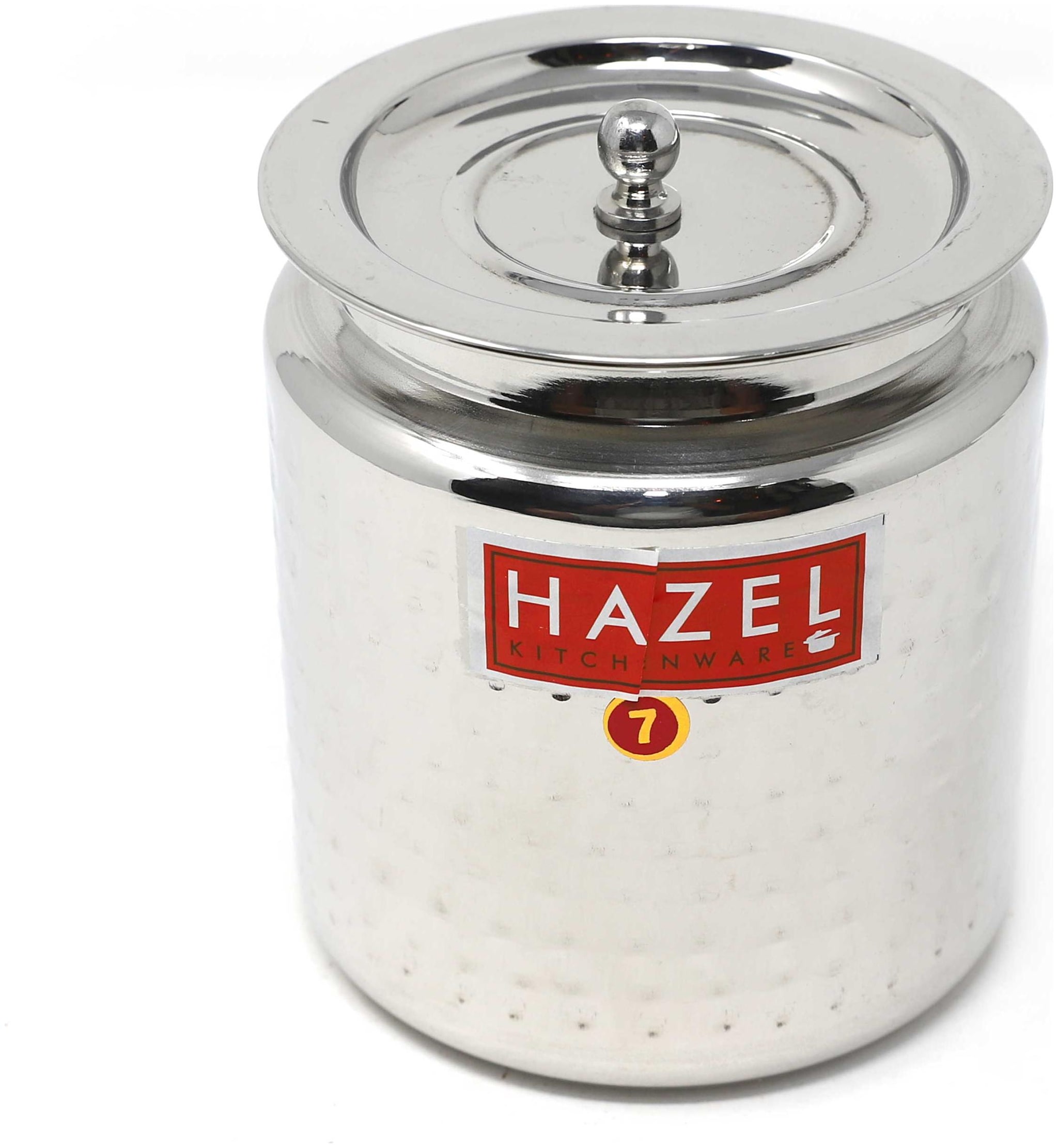 

Hazel Alfa Stainless Steel Hammered Tone Oil Ghee Container 1300ml Silver