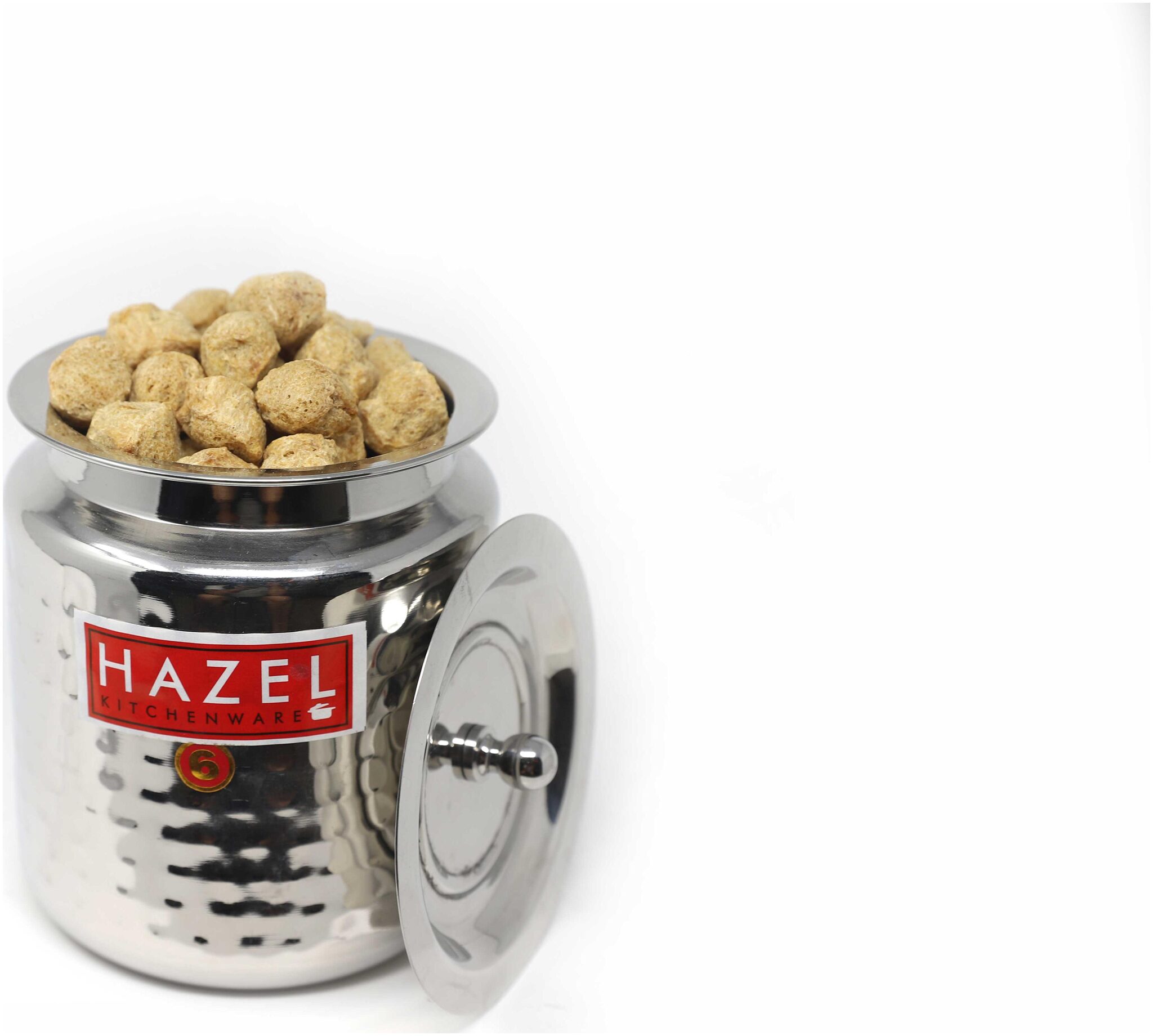

Hazel Alfa Stainless Steel Hammered Tone Oil Ghee Container 1000ml Silver