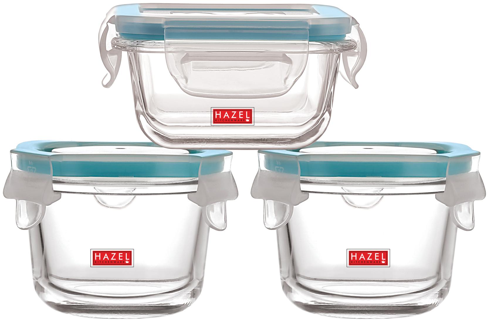 

Hazel 150 ml Transparent Blue Glass Container Set - Set of 3
