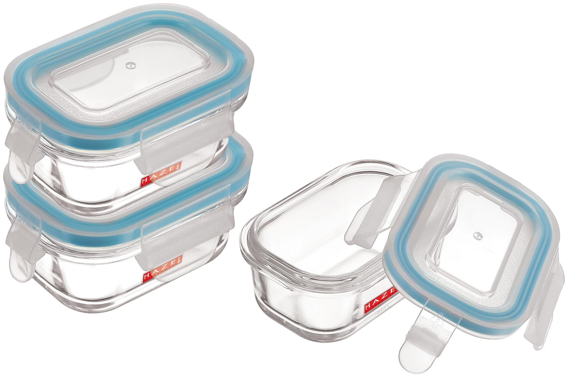 

Hazel 120 ml Transparent Blue Glass Container Set - Set of 3