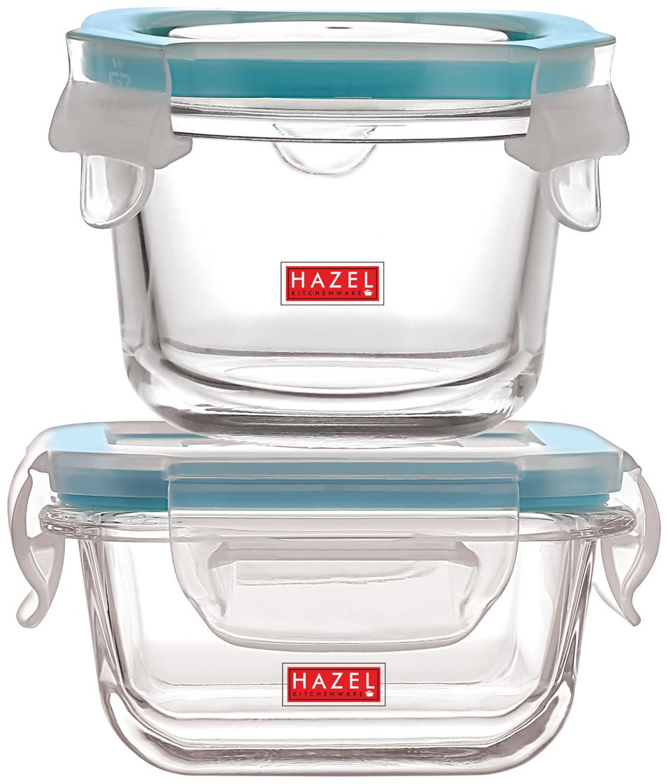 

Hazel 150 ml Transparent Blue Glass Container Set - Set of 2