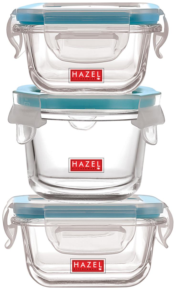 

Hazel 150 ml Transparent Blue Glass Container Set - Set of 3