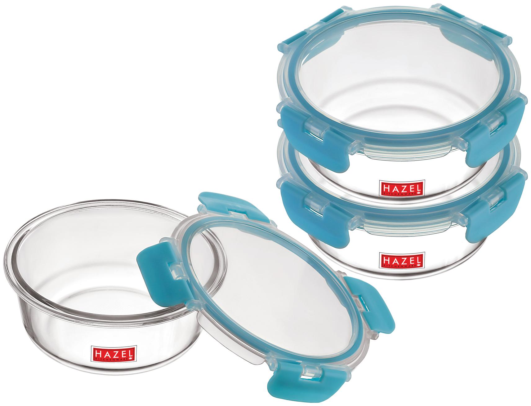 

Hazel 400 ml Transparent Blue Glass Container Set - Set of 3