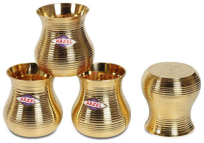 

Hazel Brass Water Glasses Matki Set Of 4 300 ml