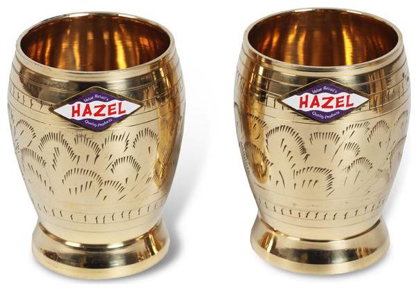 

Hazel Brass Water Glass Set Of 2 250 ml