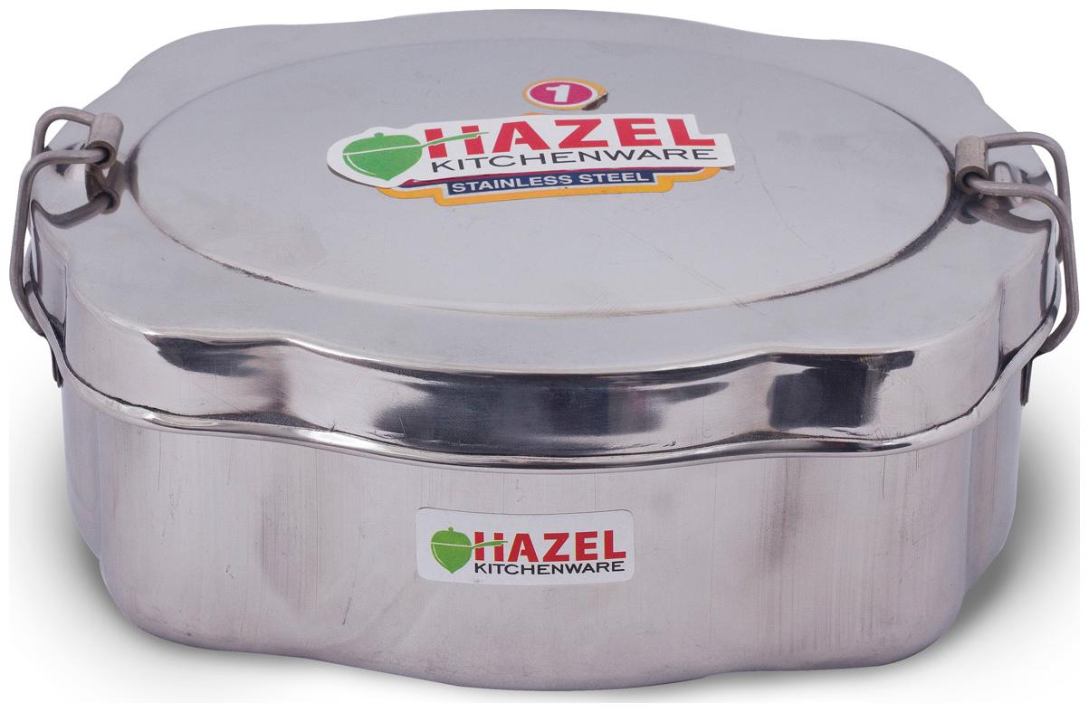 

Hazel Silver Lunch box ( Set of 1 550 ml )
