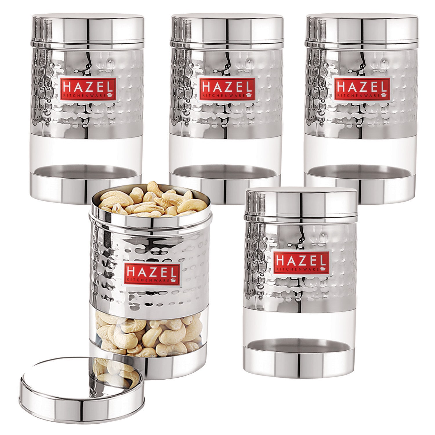 

Hazel 600 ml Silver Stainless steel Container Set - Set of 5