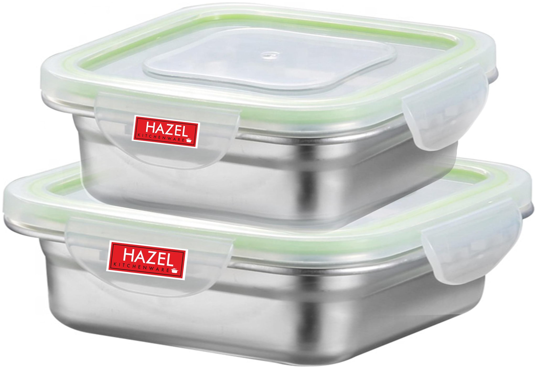 

Hazel Silver 2 Containers Lunch box ( Set of 2 1200 ml )