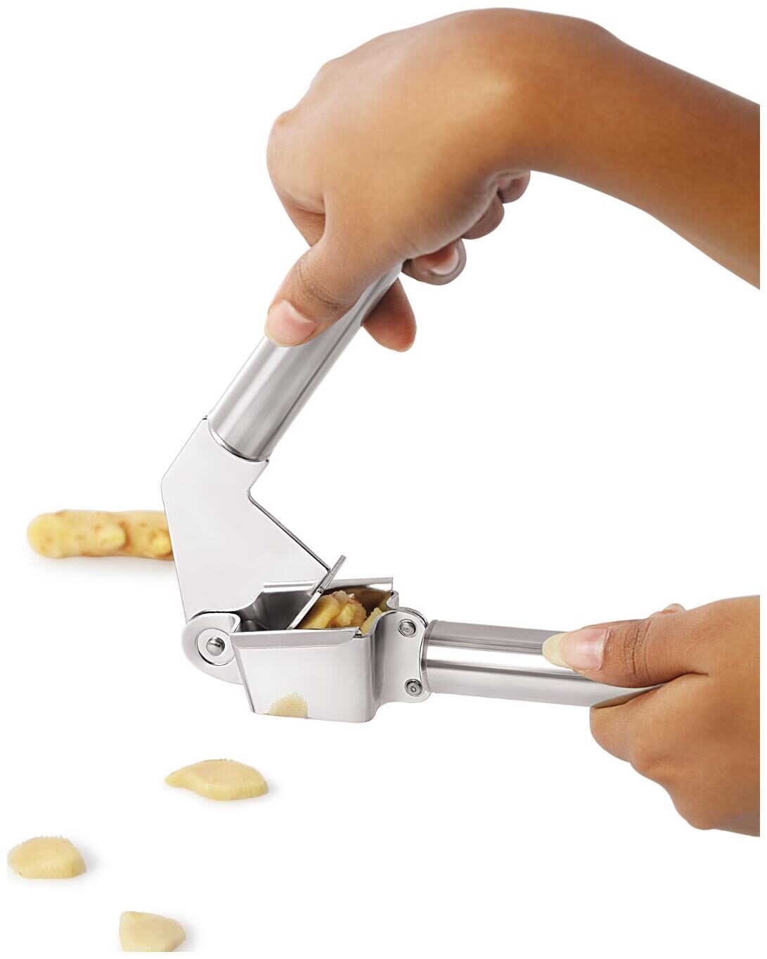

Hazel Stainless Steel Garlic Ginger Hand Presser Crusher Masher Kitchen Tool Silver