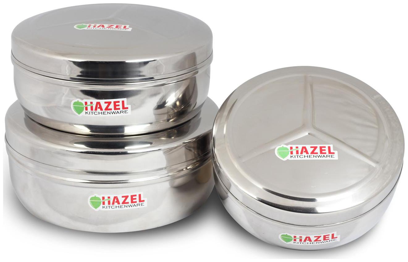 

Hazel 5900 ml Silver Stainless steel Container Set - Set of 3