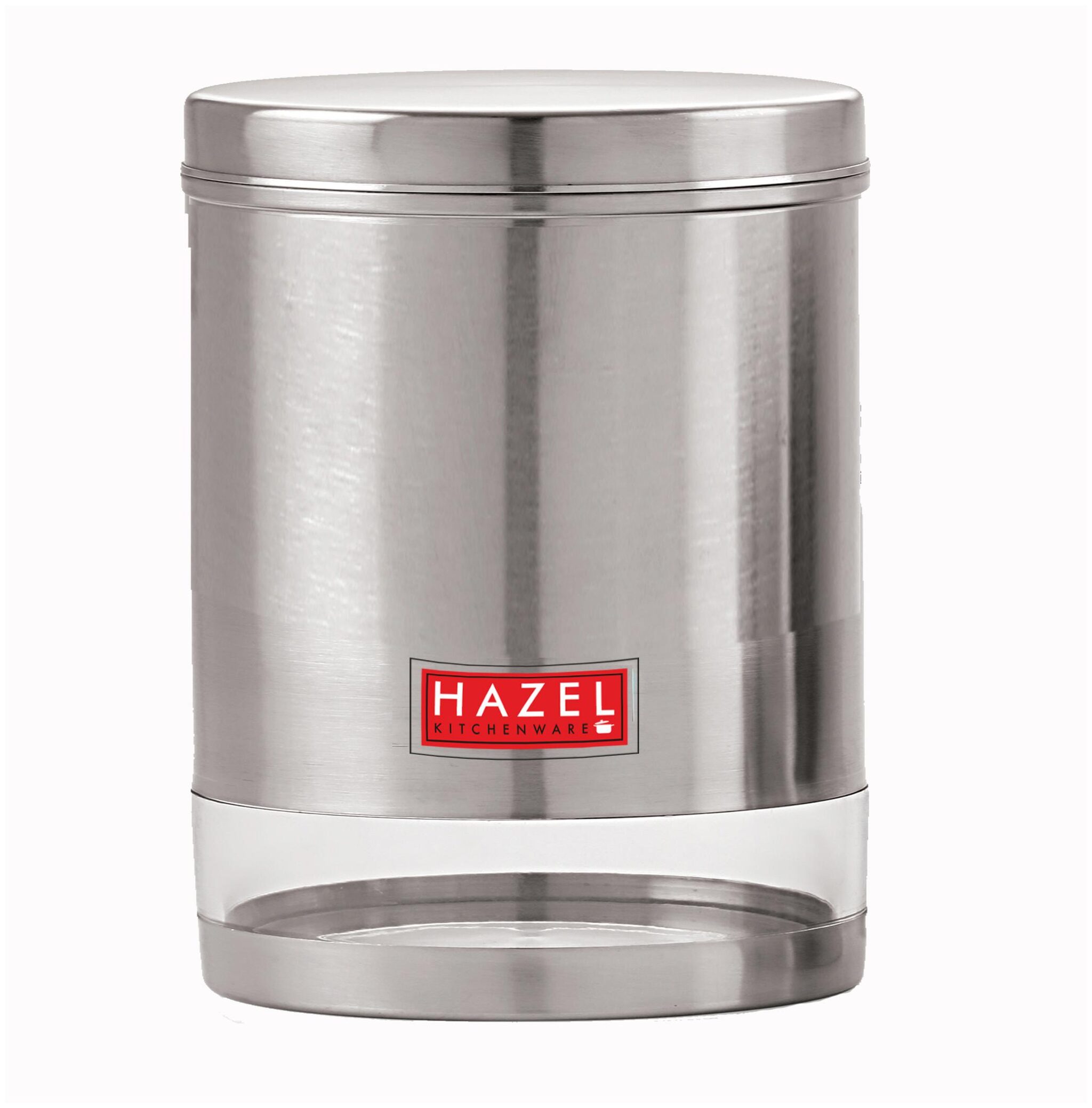 

HAZEL Stainless Steel Transparent Wide Mouth See Through Container Silver 1 pc 1350 ml
