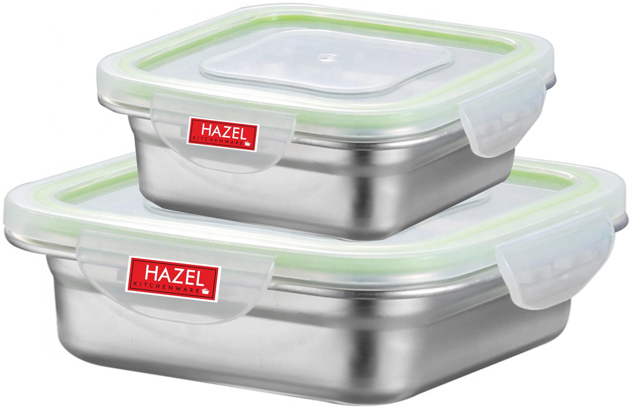 

Hazel Silver 2 Containers Lunch box ( Set of 2 1200 ml )