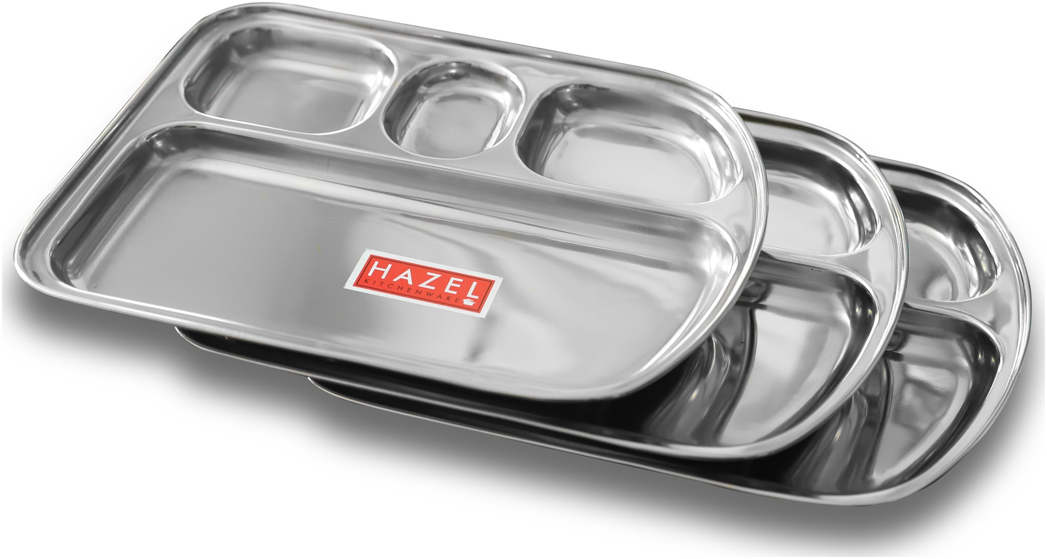 

Hazel Stainless Steel Idli Vada Dosa Mess Plate Set of 3 with 3 Fork 3 Spoon