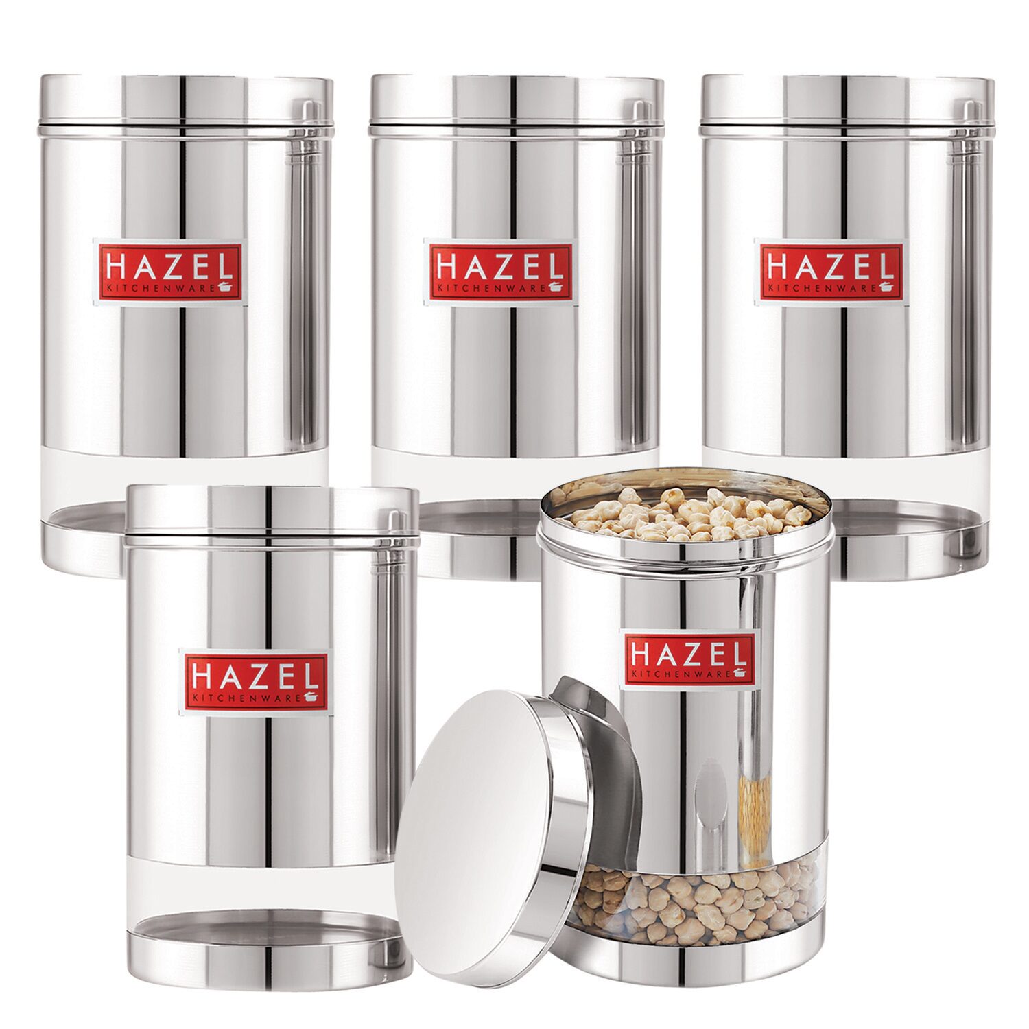 

Hazel 1700 ml Silver Stainless steel Container Set - Set of 5