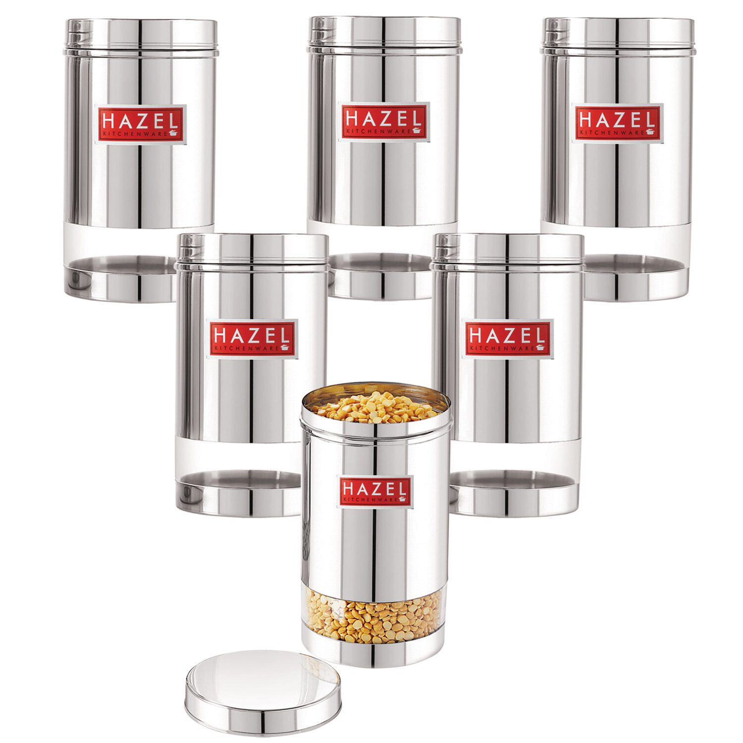 

Hazel 1200 ml Silver Stainless steel Container Set - Set of 6