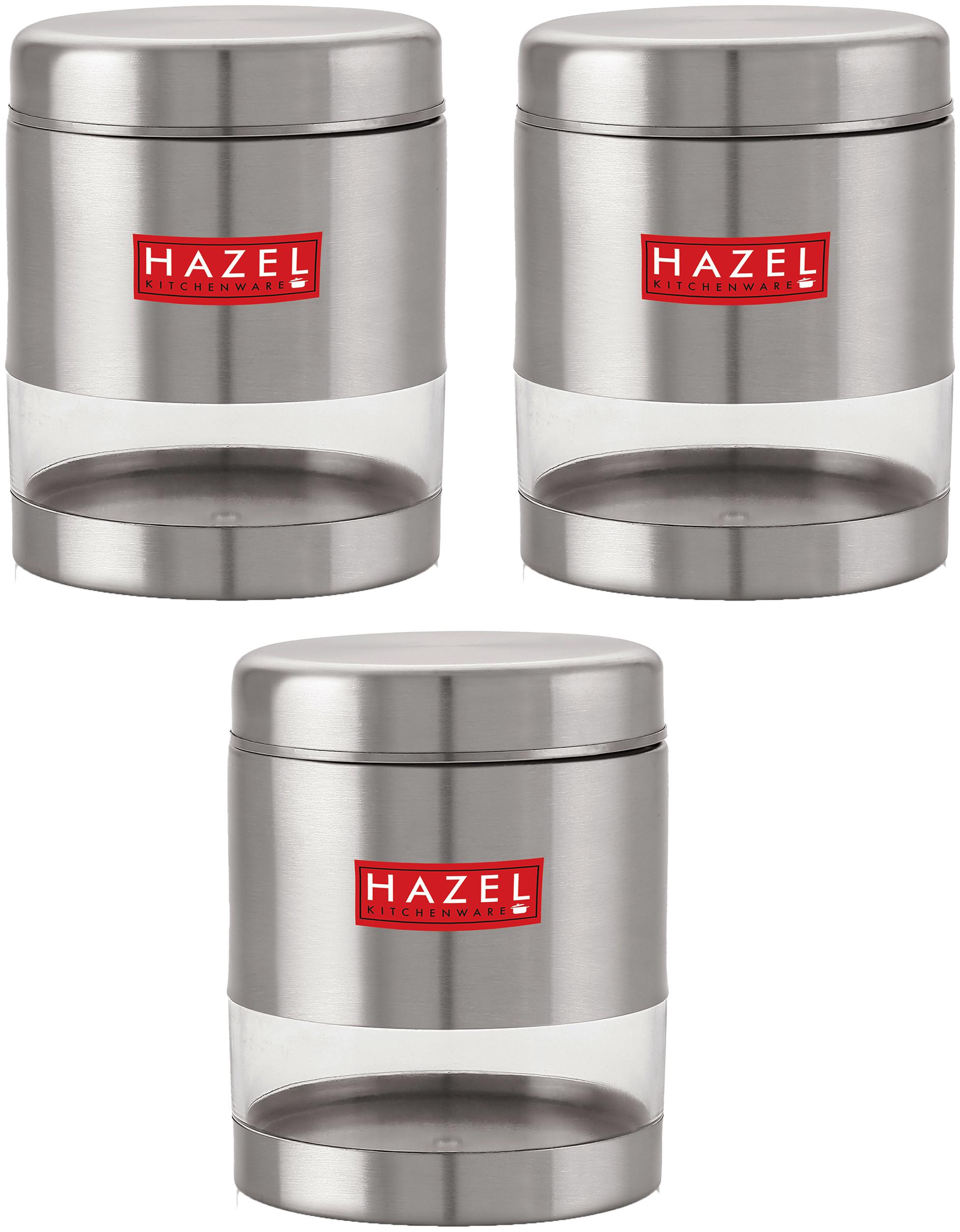 

Hazel 600 ml Silver Stainless steel Container Set - Set of 3