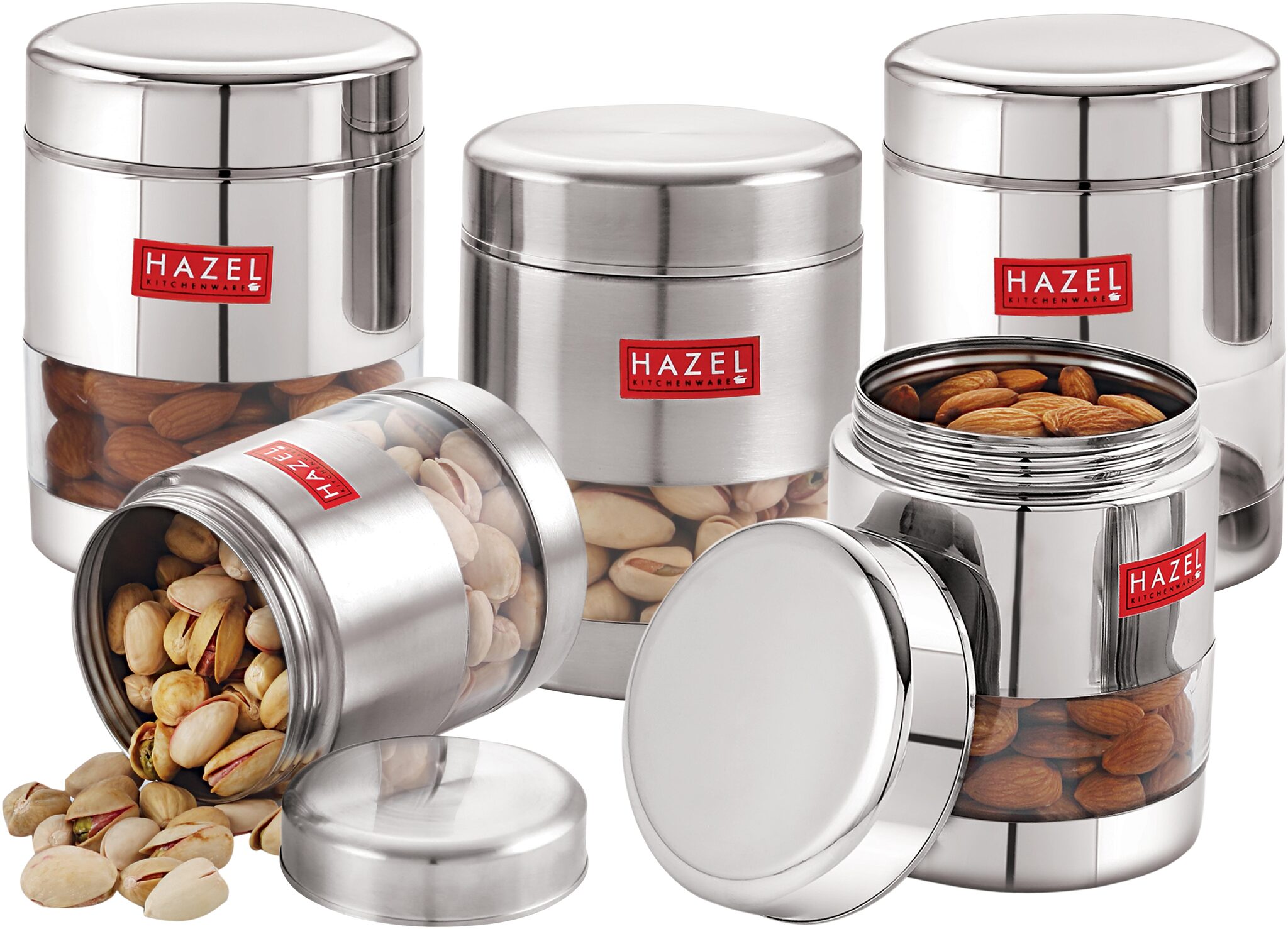 

Hazel 400 ml Silver Stainless steel Container Set - Set of 5